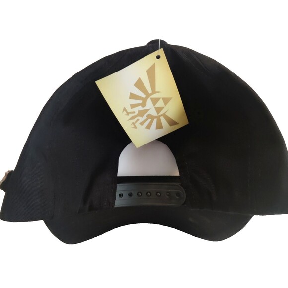 The Legend Of Zelda, Breath Of The Wild Cap Hat Adult Snapback Black Gold W/ Pin - Picture 9 of 9
